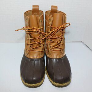 L.L.Bean Men's Bean Boots, 8" #175052 Size 8W Duck Boots Brown Tan Leather